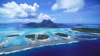 Island small islands ocean clouds - smaller free wallpaper