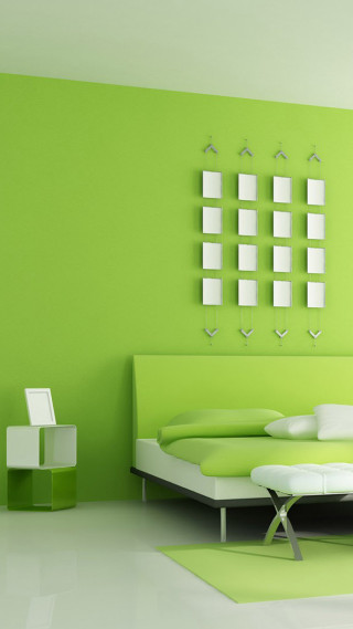 Green bedroom white bed mirror - a green wall free wallpaper