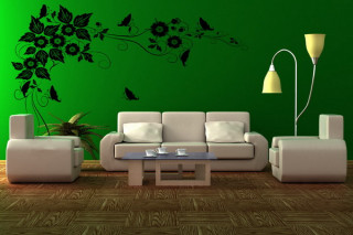 Living room couch cozy interior 15 - modern european ink painting free wallpaper