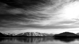 Lake mountains clouds trees foreground 2 - ansel adams free wallpaper