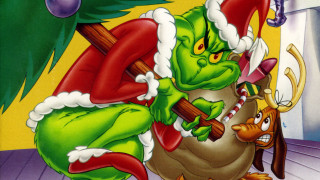 Grumpy christmas reindeer santa costume - pop surrealism free wallpaper