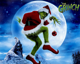 Grinch running snow christmas ornament - a christmas ornament free wallpaper
