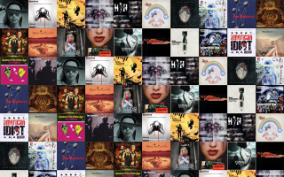 Album collage woman face rainbow - a collage of various album free wallpaper