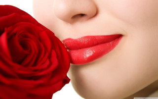 Woman red rose mouth white 3 - a white background free wallpaper