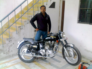 Man motorcycle room stairs railings - an oil free wallpaper
