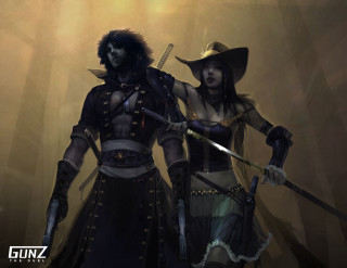 Forest couple swords hat fantasy - two sword free wallpaper