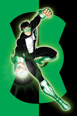 Green lantern flying hands up - a green light free wallpaper
