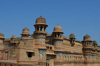 Clock tower castle blue sky - free architecture wallpaper