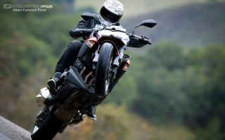 Motorcycle person road trees hill - a road free wallpaper