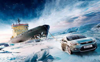 Car pulling boat ice background 3 - a boat in the background and a boat free wallpaper