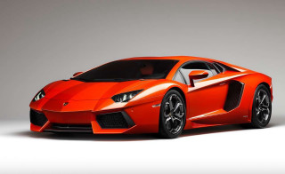 Orange sports car white background 3 - nice free wallpaper
