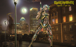 Woman bodysuit gun city night - underground free wallpaper