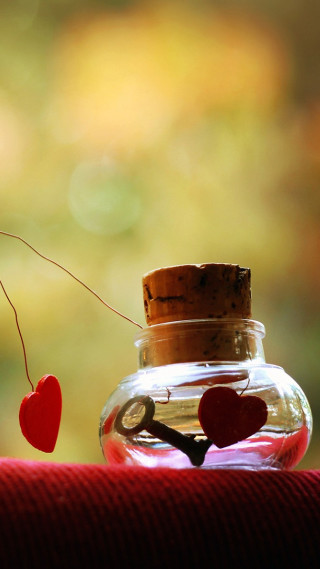 Glass jar heart shaped decoration - florianne becker free wallpaper