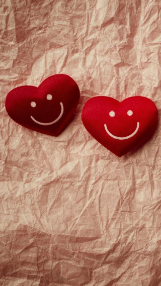 Red hearts smiley paper romantic - a smiley face free wallpaper