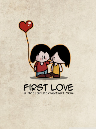 Couple heart shaped balloon first - figurative art free wallpaper