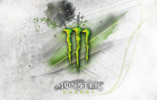 Monster energy logo white green - a white background free wallpaper