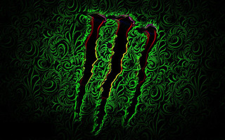 Green black monster logo black 2 - swirl and swirls free wallpaper