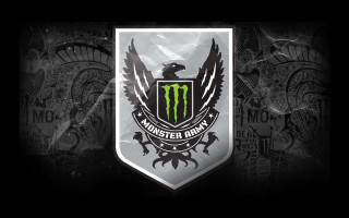 Monster logo black background white - 4 k wallpaper free wallpaper