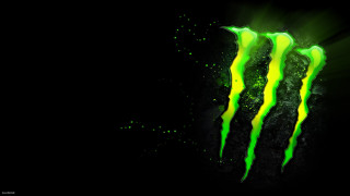 Monster logo green yellow paint - paint free wallpaper