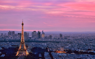 Eiffel tower sunset top view - a view of the eiffel tower free wallpaper