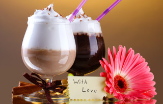 Chocolate drink glasses note pink - professional free wallpaper