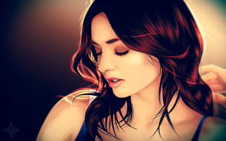 Woman long hair wind eyes - the wind free wallpaper