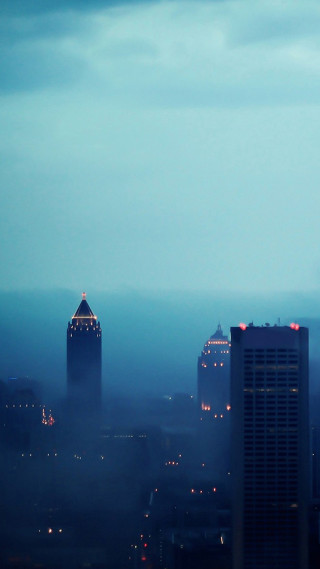City skyline night blue sky - a city skyline free wallpaper