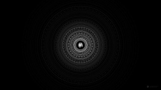 Black white circle letter h - digital art free wallpaper