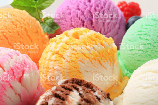Bowl colored ice creams leaf - a bowl free wallpaper