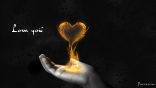 Hand heart flame love black - a flame free wallpaper