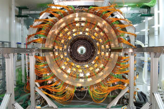 Large machine wires circular design - center free wallpaper