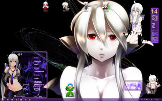 Anime girl white hair red 11 - red eye free wallpaper