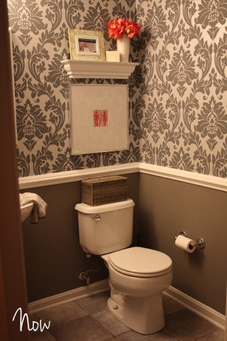 Toilet bathroom wallpaper towelrack picture - modern european ink painting free wallpaper