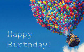 Floating house balloons happy birthday - balloon free wallpaper