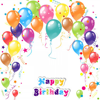 Birthday card balloons confetti celebration - free happy birthday wallpaper