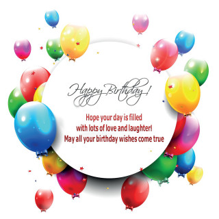 Birthday card balloons happy message 2 - balloon free wallpaper