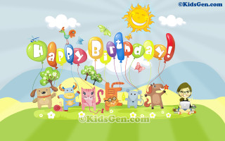 Animals balloons happy birthday person - anne rigney free wallpaper