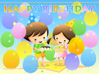 Girls cake balloons happy birthday - a cake and balloons free wallpaper