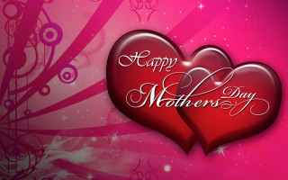 Two hearts happy mothers day - white lettering free wallpaper