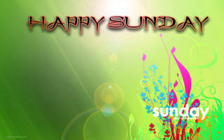 Green red happy sunday background - a sunburst free wallpaper