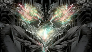 Butterfly wings spread back end - biomechanical free wallpaper