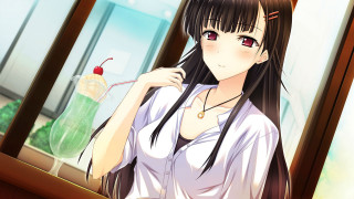 Girl white shirt long hair 2 - a white shirt holding free wallpaper