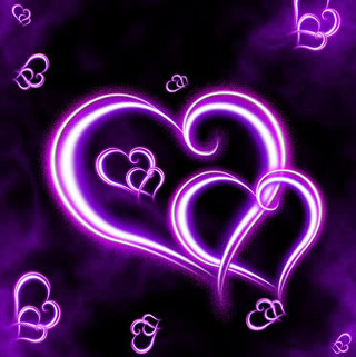 Purple heart with hearts black - the middle free wallpaper