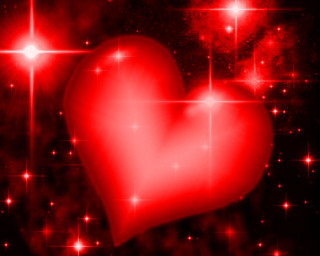 Red heart stars black background - the middle of it free wallpaper