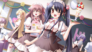 Anime girls room clock cake - a group of anime girls free wallpaper