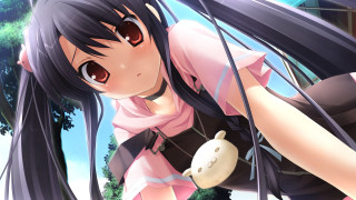 Girl long black hair pink 4 - a pink shirt free wallpaper