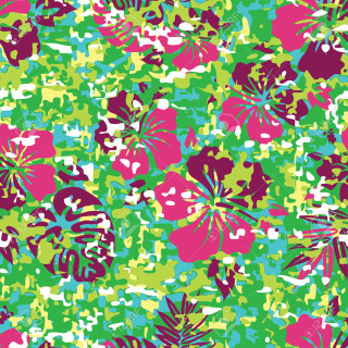 Colorful floral pattern green background - generative art free wallpaper