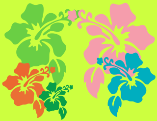 Flower pink green yellow pop - gaudy color free wallpaper