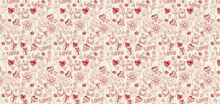 Hearts flowers pattern white background 2 - the middle free wallpaper