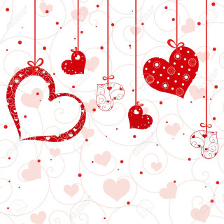 Valentines day background hearts hanging - a picture free wallpaper